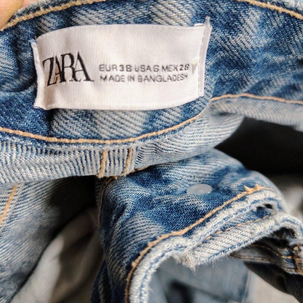 Zara Blue Straight Leg Jeans - Picture 9 of 13